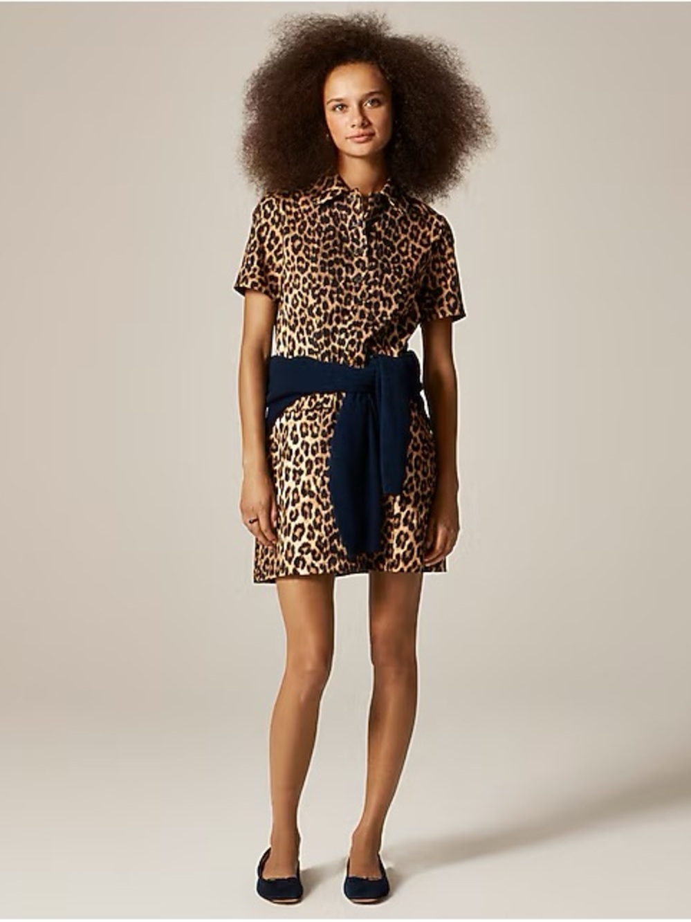 J. Crew Parc Short Sleeve Leopard Shirt Dress, size 2. NWT.